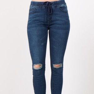 Distressed Denim Leggings